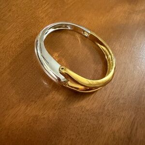 Vintage Elegant Two-Tone Bangle Bracelet